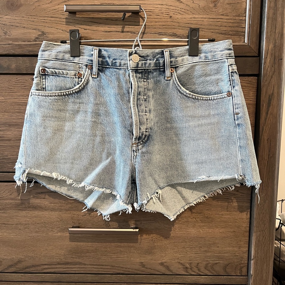 Agolde Light Blue Jean Shorts